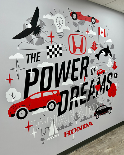 Honda Mural 🦅 art design icon illustration mural vector vinyl