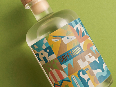 Siegfried Gin: Wanderlust Edition - Cape Town animals cape town character design flowers geometric gin icon illustration line logo packaging south africa spot illustration travel vector