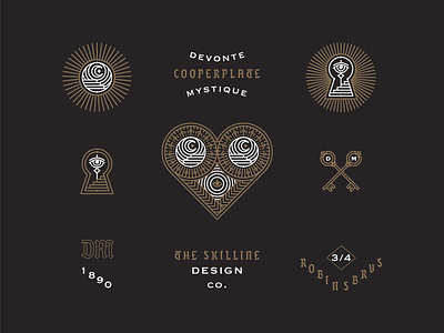 Cooperplate Mystique - Icon Set badges branding card event eye heart icon icon system key line art lockup logo magic moon mystery mystique playing card typography vector visual branding
