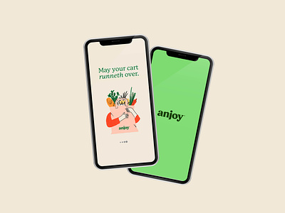 Anjoy: Mobile Experience brand identity branding design food food delivery graphic design illustration restaurant type typography ui ux vector