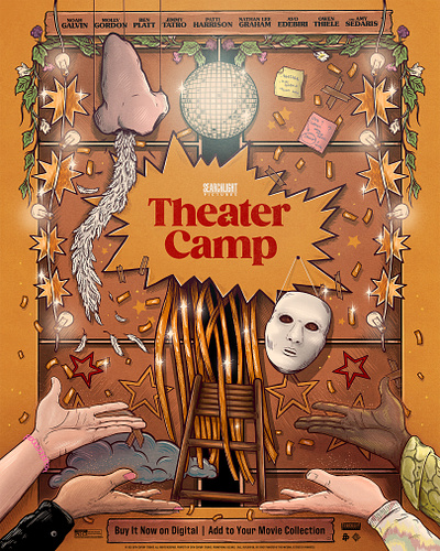Theater Camp alternative movie poster design drawing film poster illustration movie movie poster poster art sam dunn theater camp