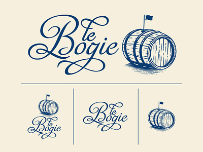 Le Bogie - Branding barrel bistro brand identity branding custom type custom typography french growcase le bogie logo logo design logotype script speak easy speakeasy