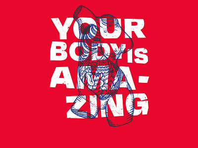 Give your body what it deserves blue digitaldrawing drawing fitness health illustration line muti red texture type typedesign typography virginactive wacomart white
