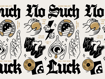No Such Luck 8 ball bad luck badgedesign dice eye fingers crossed flash sheet fortune graphic design horseshoe illustration illustrator lightning bolt luck lucky no such luck traditional typography vector wishbone