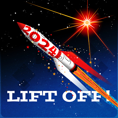 2024 Lift Off! design illustration illustrator mid century modern minimalist modern rocket texture vector