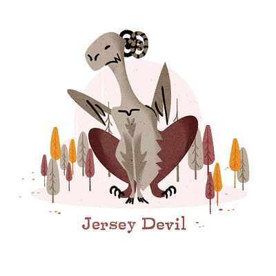 Jersey Devil design devil folklore halloween illustration illustrator jersey minimalist monster texture usa vector