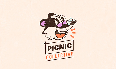"Picnic collective" logo and characters 1930 1930s branding cartoon character design illustration logo mascot old cartoon old school vintage