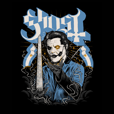 GHOST art band cardinal copia design drawing ghost illustration merch papa emeritus papa emeritus iv the band ghost tshirt