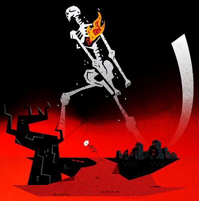 He's coming city combat design editorial horror illustration illustrator minimalist texture vector war