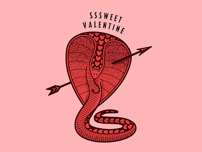 Sssweet Valentine arrow cobra design doodle graphic heart shaped illustration saint valentine snake texture valentine 💘