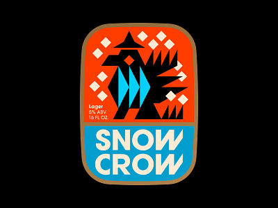 Snow Crow ale beer beer label beer packaging brewery corvid crow icon lager logo microbrewery mystic nature packaging design raven snow symbol winter witch wizard
