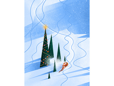 Sliding into the festive season like... adobe brush christmas feastive illustration muti photoshop santa skii snow sparkle star texture tree winter wintersports