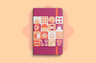 MEMO - Notebook (Menu) character cooking design food geometric icon illustration line logo memo menu notebook packaging pattern red spot illustration vector