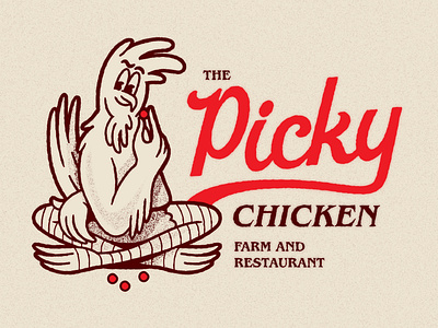 The Picky Chicken + Type branding chicken design doodle farm graphic design illustration lettering logo logo system restaurant typography vector