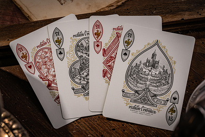 Pilgrim's Progress Playing Cards (Aces) ace of spades design engraving etching illustration isometric line art peter voth design playing cards vector