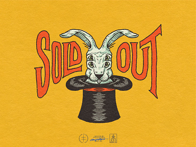 Sold Out animal brand design branding eyes hand drawn hand lettering handlettering hat illusion illusionist illustration lettering logo logo design magician mascot psychedelic rabbit retro vintage