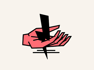 Hot Hand badgedesign bolt branding electric energy fingers geometric graphic design hand illustration illustrator lightning logo pink simplistic strike vector