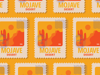 Mojave Desert art badge cacti cactus collection desert design drawing environment illustration landscape mail mojave procreate series stamp stamps texture usa vintage