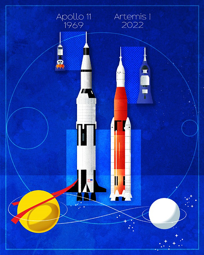 ApolloXArtemis apollo artemis design illustration illustrator minimalist rocket texture vector