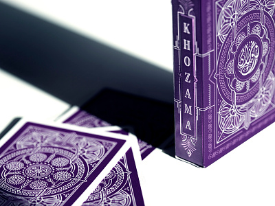 Lavender Tuck Box design illustration label lettering ornate packaging playing cards typography