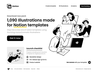Motion illustrations for Notion business character collaboration download svg figma flat icon icons illustration illustrations notion notion theme outline team ui ui design vector vector illustrations website website illustrations