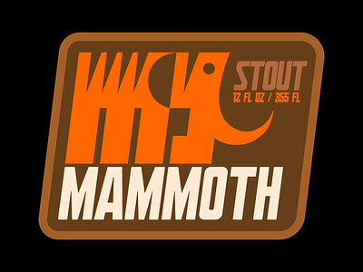 Mammoth Stout animal beer beer label elephant ice ice age icon illustration logo mammoth nature packaging packaging design prehistoric primitive art stout symbol typography
