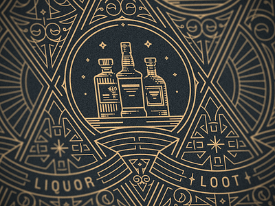 Liquor Loot Advent Calendar 2023 badge branding design engraving etching gin illustration line art liquor loot packaging peter voth design spirits vector whisky