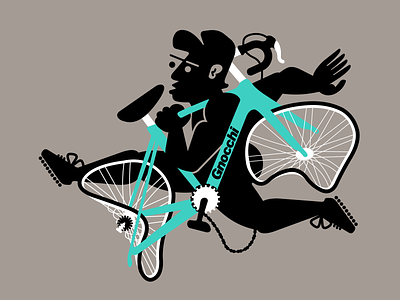 Gnocchi bicycle bike illustration vector