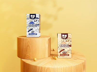 Kaixin Soy Milk Packaging Design 3d animation branding graphic design ui