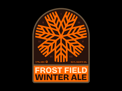 Frost Field agriculture ale barley beer beer label farming field frost harvest icon illustration logo nature packaging snowflake symbol wheat widwest wreath yield