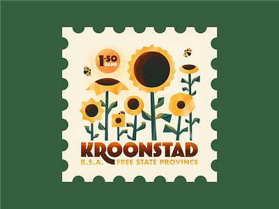 Townsquare: Kroonstad character design flower geometric heritage icon illustration insects line south africa spot illustration stamp sunflower ui vector