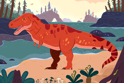 T-Rex childrens books design dinosaur drawing illustration ilu kidlitart natural history museum nature prehistoric