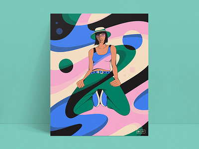 Candy (2023) abstract groovy illustration illustrator model psychedelic retro vintage woman women