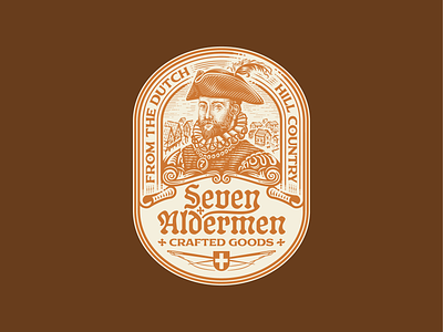 Seven Aldermen badge branding design engraving etching illustration illustrator logo logo design peter voth design vector woodcut