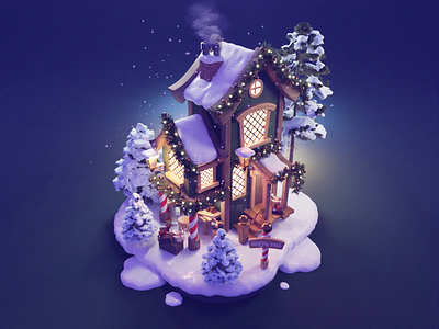 North Pole Tutorial 3d blender diorama house illustration north pole process render tutorial xmas