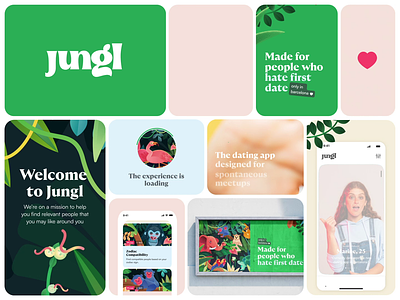 Jungl animation app bento branding design illustration landing logo mobile motion ui ux
